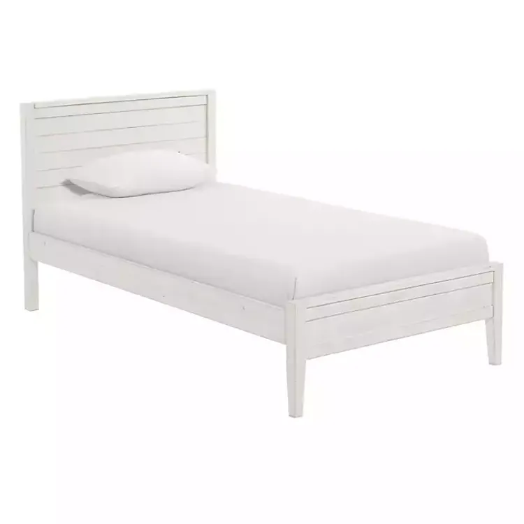 Beds & Headboards-Kirklands Home Rustic White Pine Panel Twin Bed Frame