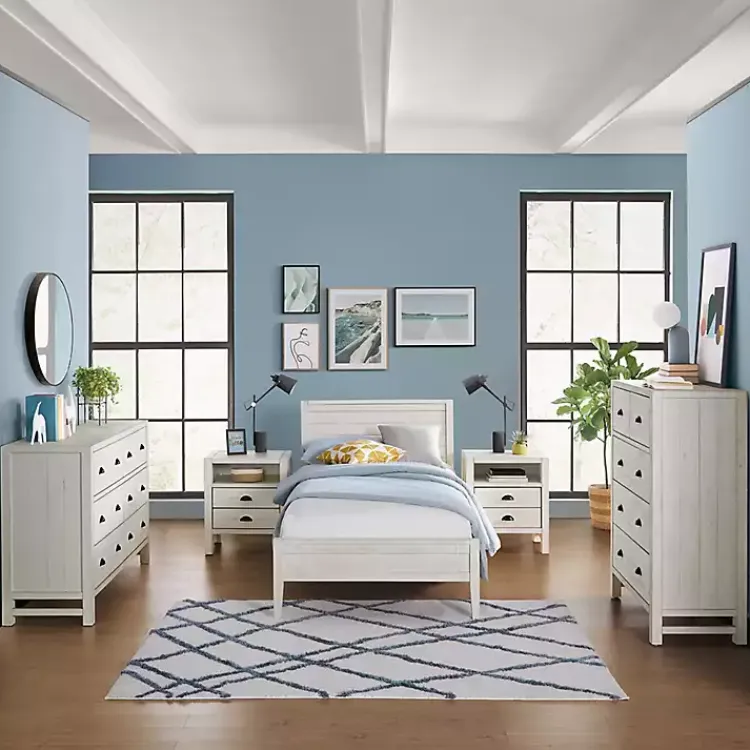 Beds & Headboards-Kirklands Home Rustic White Pine Panel Twin Bed Frame