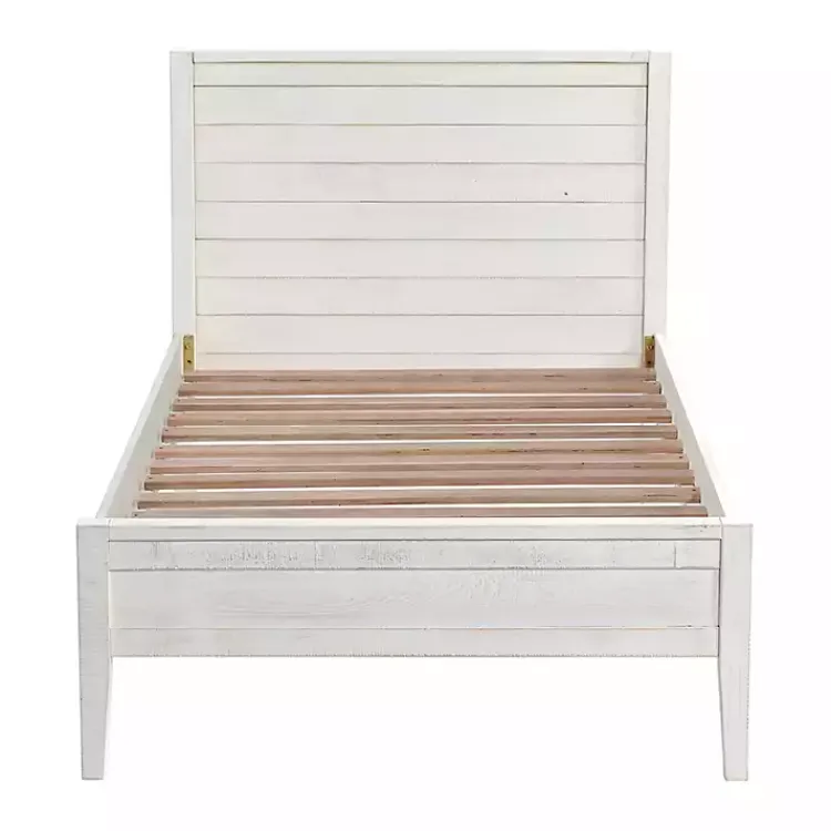 Beds & Headboards-Kirklands Home Rustic White Pine Panel Twin Bed Frame