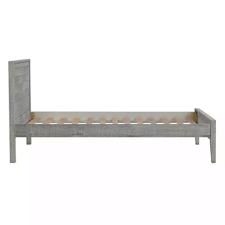 Beds & Headboards-Kirklands Home Rustic Gray Pine Panel Twin Bed Frame