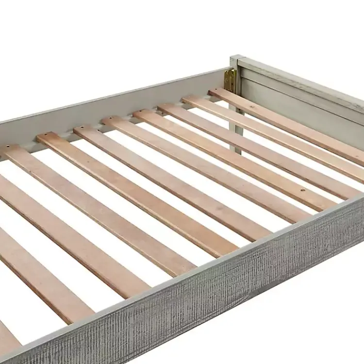 Beds & Headboards-Kirklands Home Rustic Gray Pine Panel Twin Bed Frame