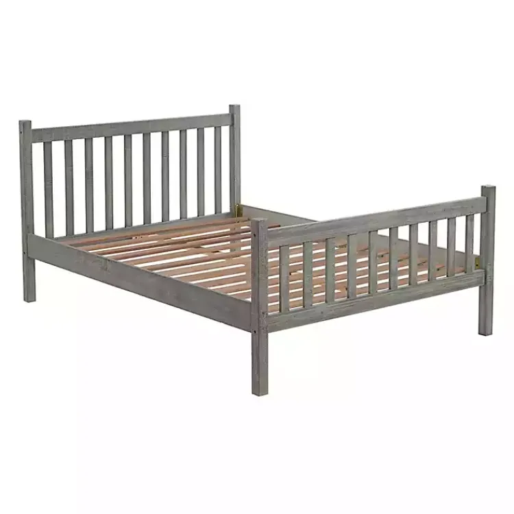 Beds & Headboards-Kirklands Home Rustic Spindleback Full Bed Frame Gray