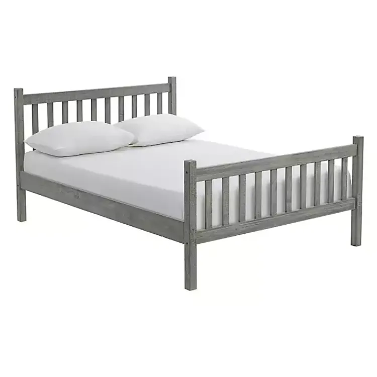 Beds & Headboards-Kirklands Home Rustic Spindleback Full Bed Frame Gray