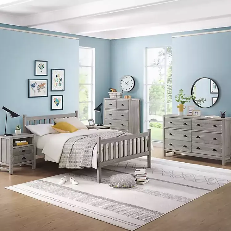Beds & Headboards-Kirklands Home Rustic Spindleback Full Bed Frame Gray