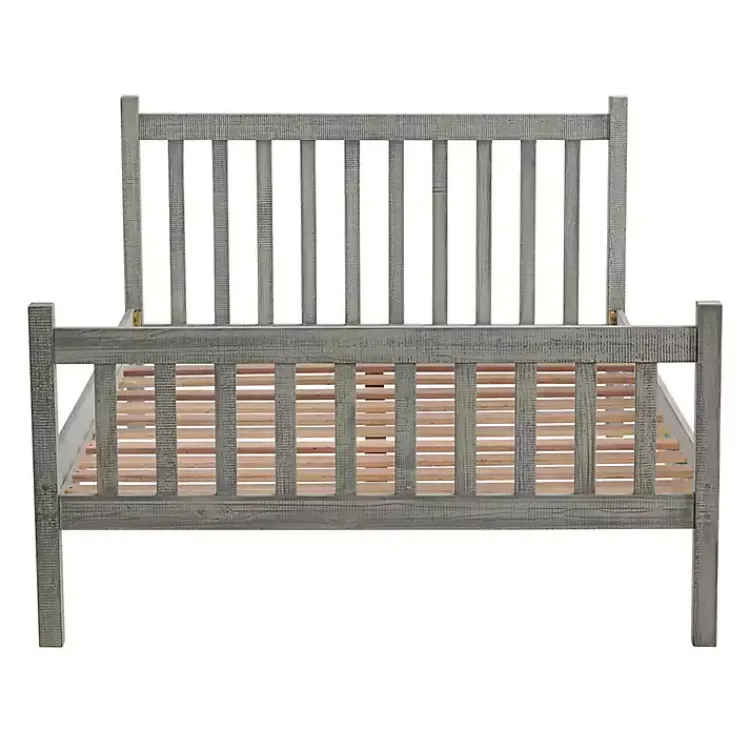 Beds & Headboards-Kirklands Home Rustic Spindleback Full Bed Frame Gray