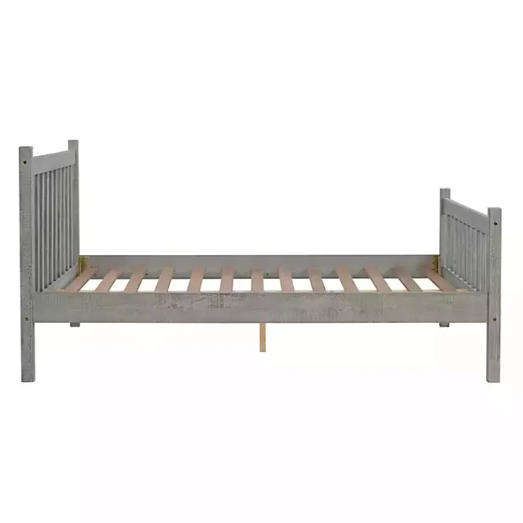Beds & Headboards-Kirklands Home Rustic Spindleback Full Bed Frame Gray