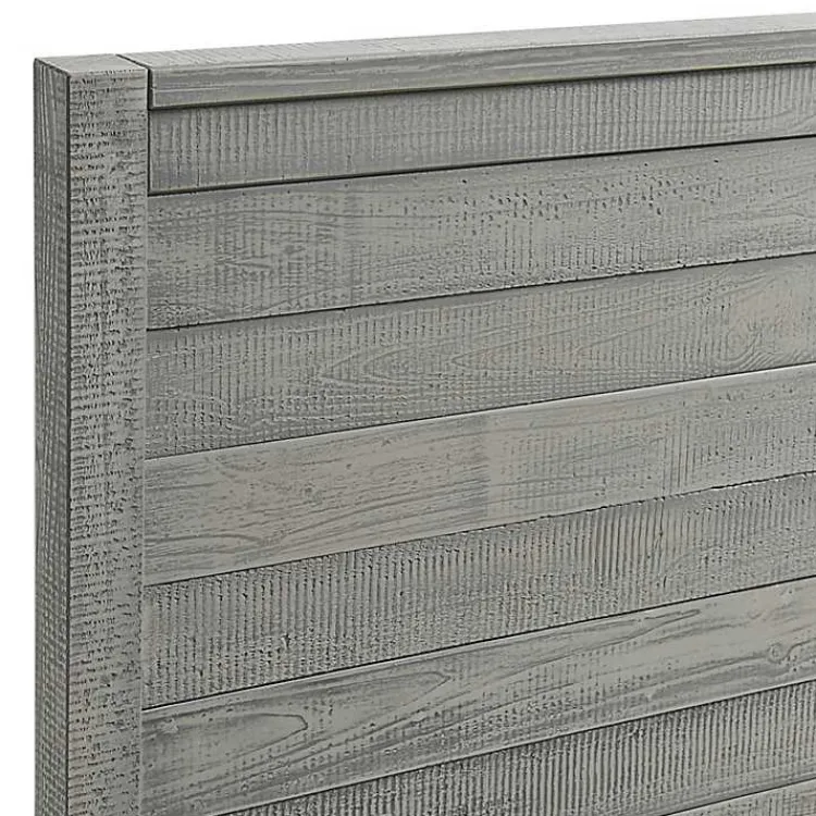 Beds & Headboards-Kirklands Home Rustic Smoke Wood Panel Full Bed Frame Gray