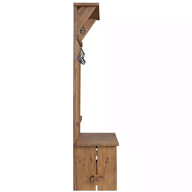 Entryway Furniture-Kirklands Home Rustic Acacia Wood Hall Tree