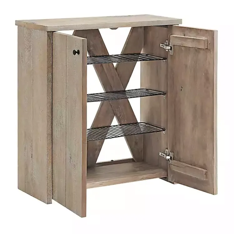 Entryway Furniture-Kirklands Home Natural Mango Wood Shoe Cubbie