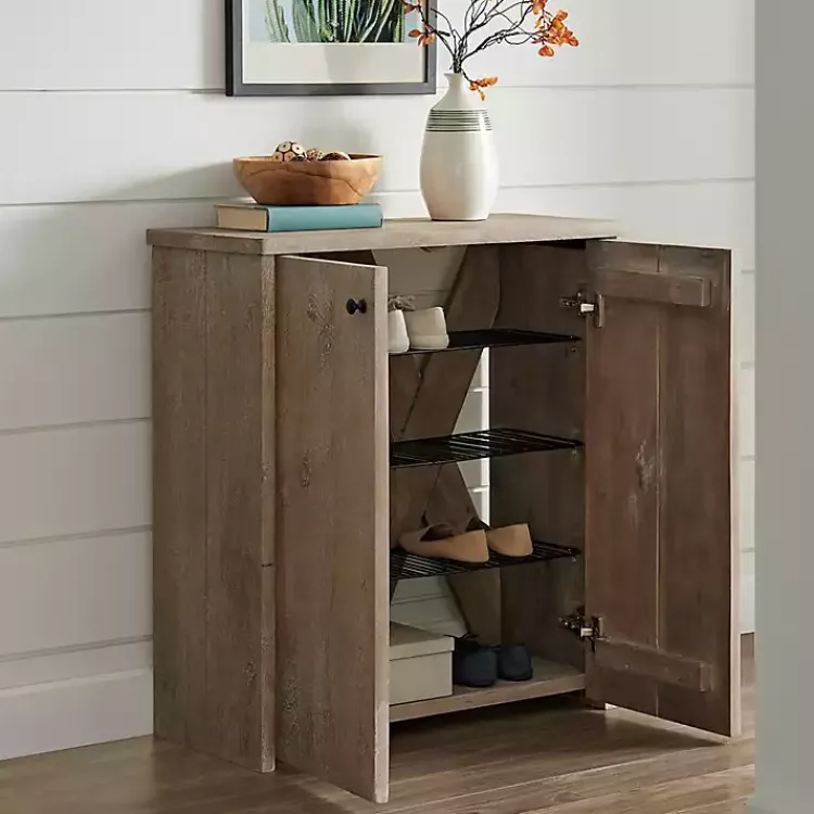 Entryway Furniture-Kirklands Home Natural Mango Wood Shoe Cubbie