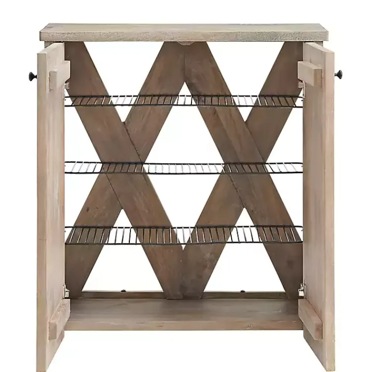 Entryway Furniture-Kirklands Home Natural Mango Wood Shoe Cubbie