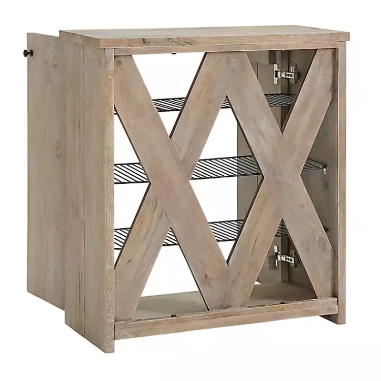 Entryway Furniture-Kirklands Home Natural Mango Wood Shoe Cubbie