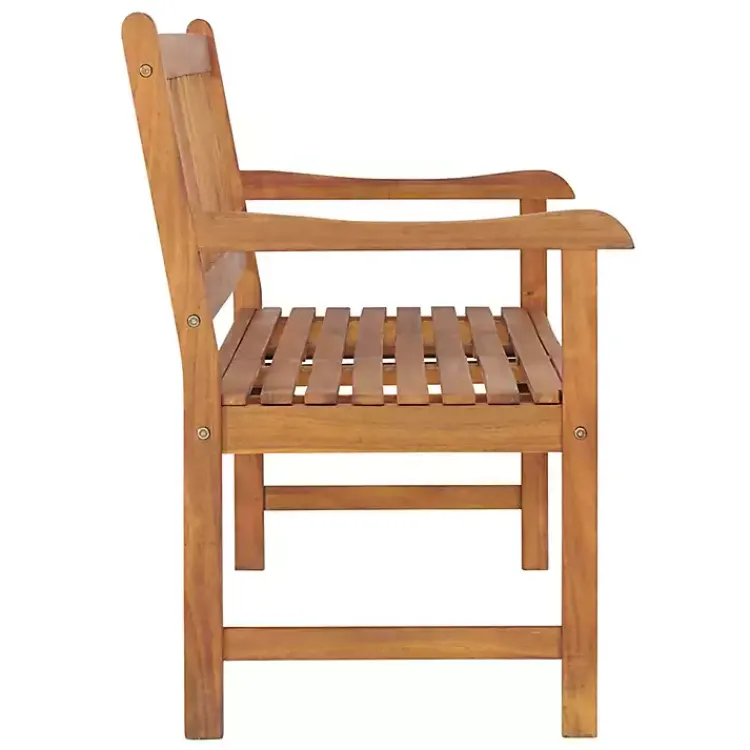 Outdoor Seating-Kirklands Home Natural Acacia Wood Bench with Pop-Up Table Tan