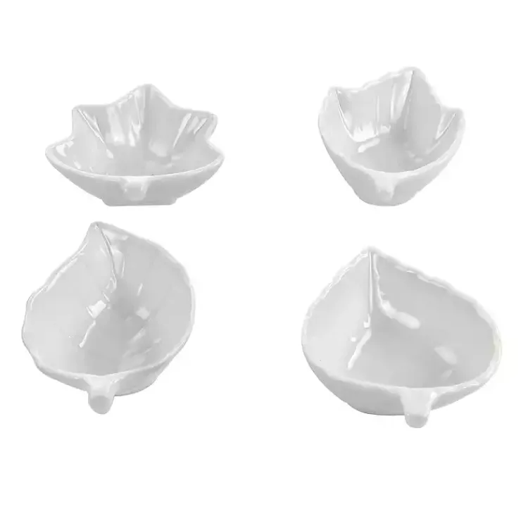 Serving & Entertaining-Kirklands Home Martha Stewart Ceramic Leaf Dishes, Set of 4 White