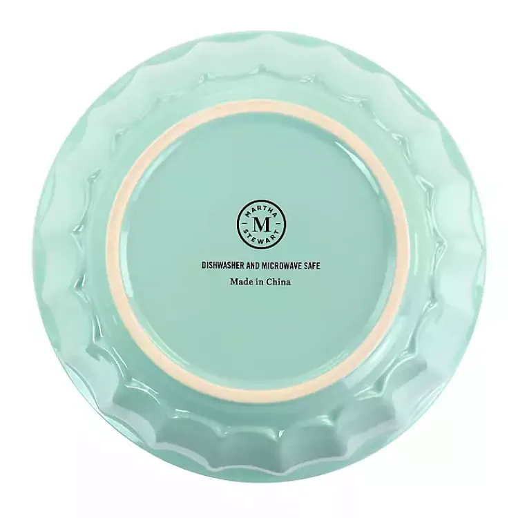 Serving & Entertaining-Kirklands Home Martha Stewart Mint Stoneware Bowls, Set of 3 Blue