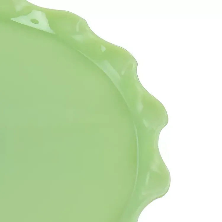 Serving & Entertaining-Kirklands Home Jadeite Glass Martha Stewart Scalloped Cake Stand Green
