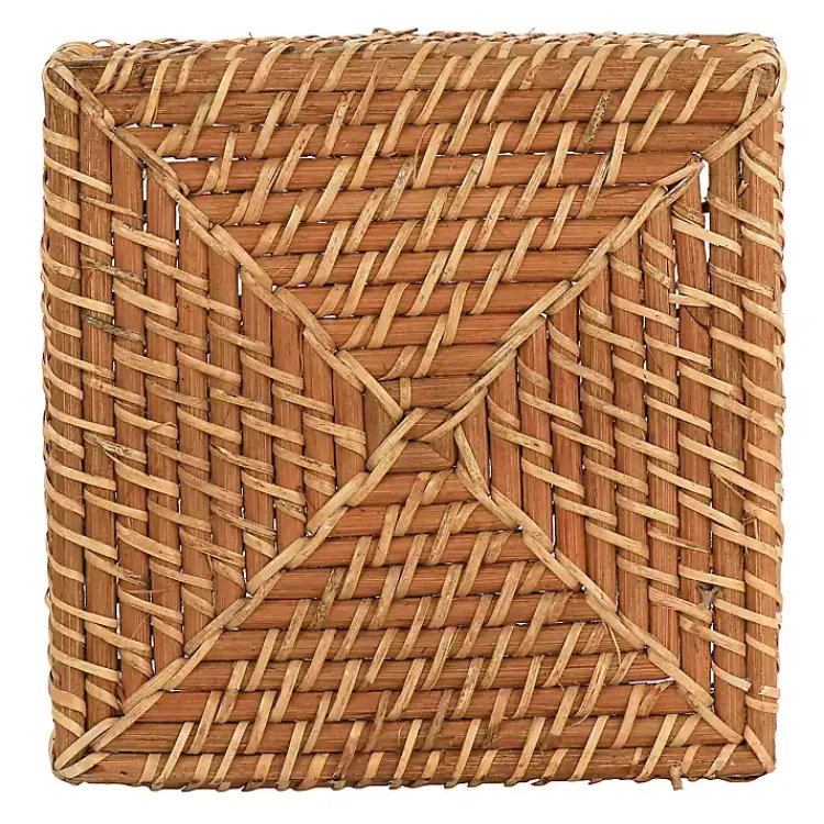 Serving & Entertaining-Kirklands Home Woven Rattan Martha Stewart Flatware Caddy Brown