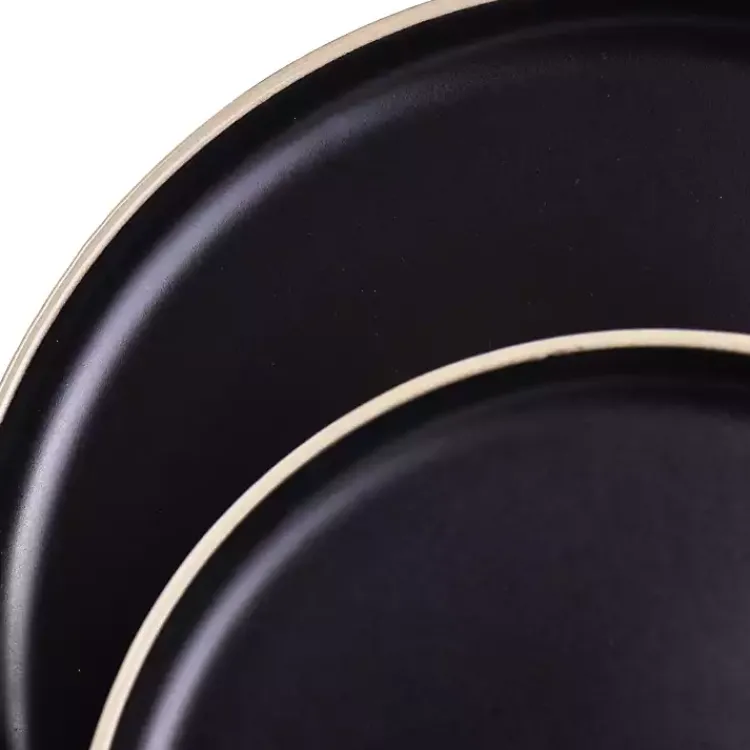 Dinnerware-Kirklands Home Modern Stoneware 16-pc. Dinnerware Set Black