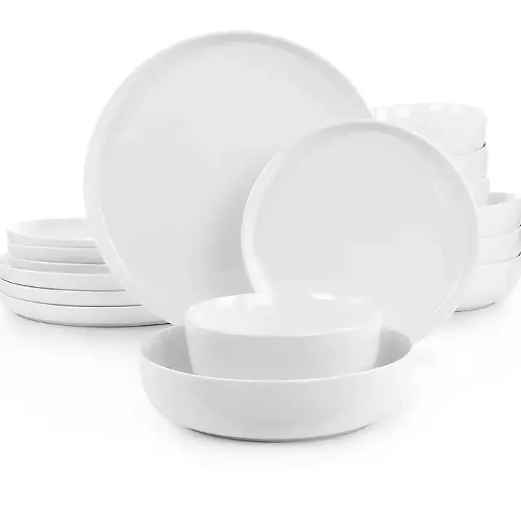 Dinnerware-Kirklands Home Modern Ceramic 16-pc. Dinnerware Set White