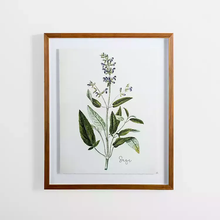 Framed Art-Kirklands Home Golden Leaves Herbs Sage Framed Art Print