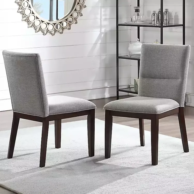 Dining Chairs-Kirklands Home Greige and Walnut Dining Chairs, Set of 2