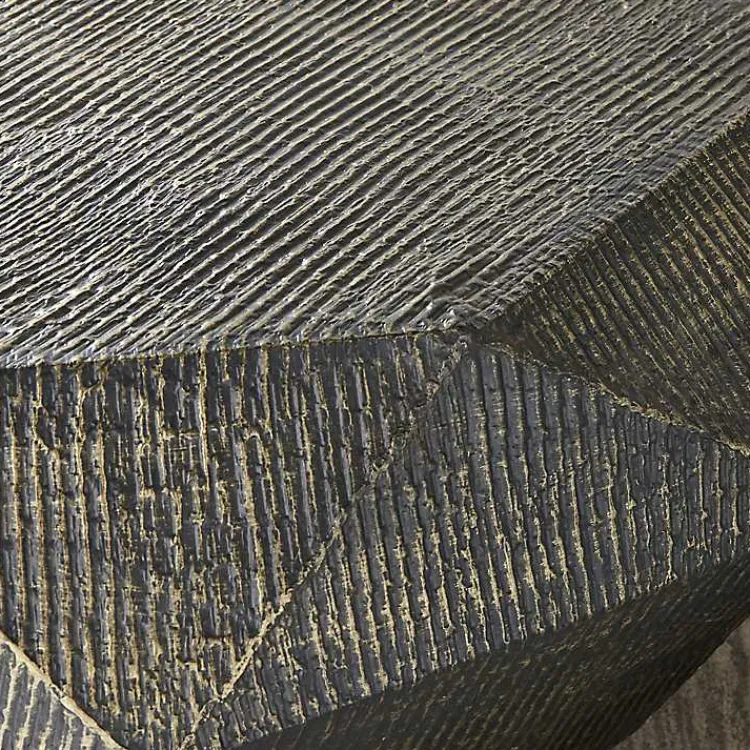 Coffee Tables-Kirklands Home Gray Hand-Stamped Iron Octagonal Coffee Table