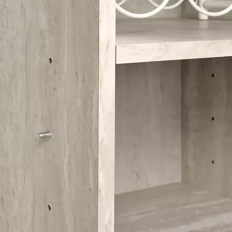 Cabinets & Sideboards-Kirklands Home Marble Finish Gold Handle Storage Cabinet