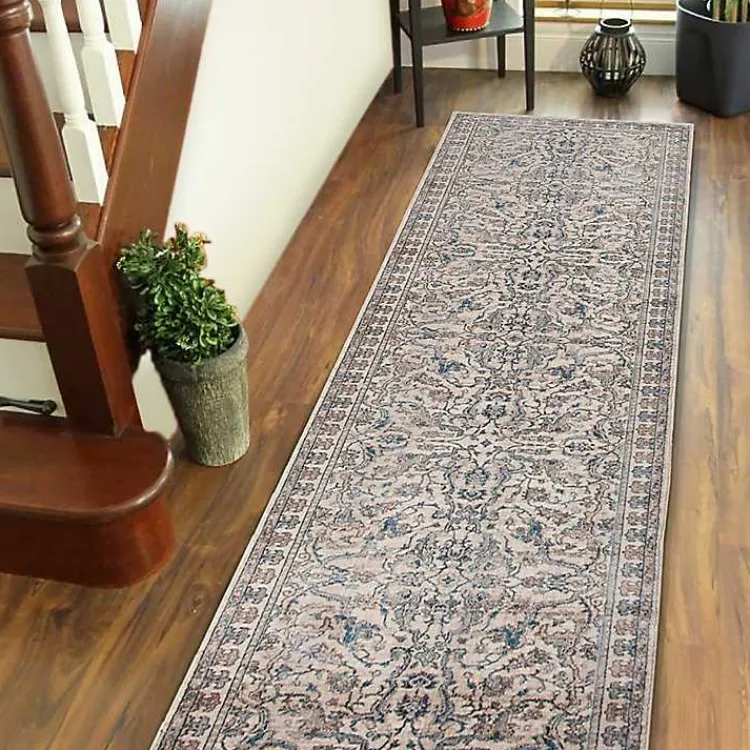 Area Rugs-Kirklands Home Cream Royal Motif Wilson Floor Runner, 2x10