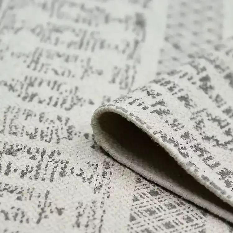 Area Rugs-Kirklands Home Gray Geo Stripes Tassel Fringe Area Rug, 5x7