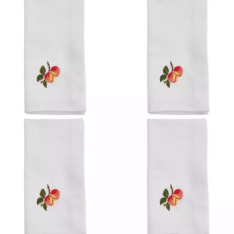 Table Linens-Kirklands Home Peach Embroidered 4-pc. Napkin Set