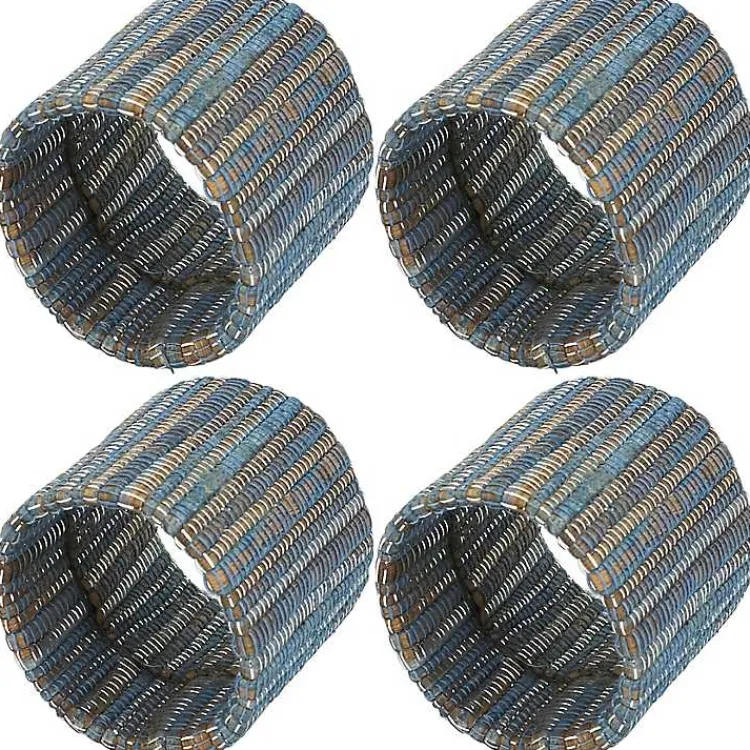 Table Linens-Kirklands Home Woven Indigo 4-pc. Napkin Ring Set