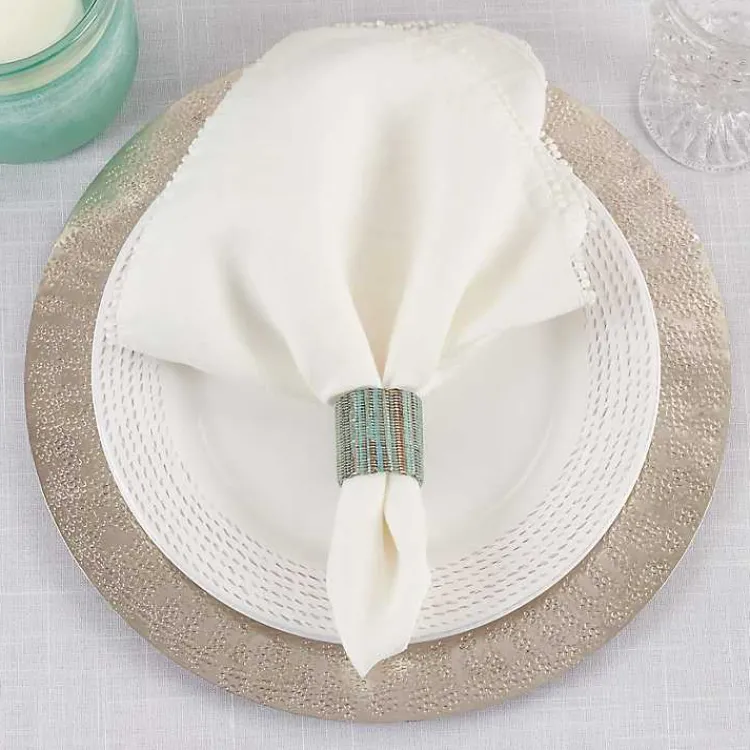 Table Linens-Kirklands Home Woven Minty 4-pc. Napkin Ring Set