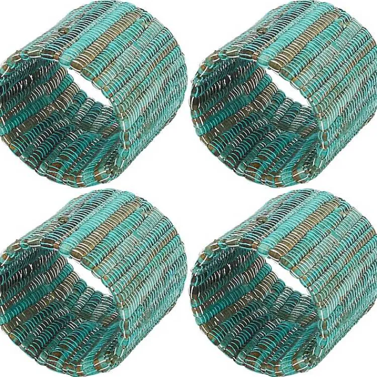 Table Linens-Kirklands Home Woven Minty 4-pc. Napkin Ring Set
