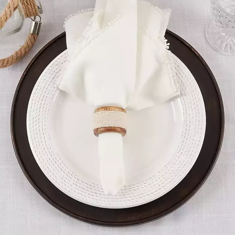 Table Linens-Kirklands Home Rope Wrapped 4-pc. Napkin Ring Set