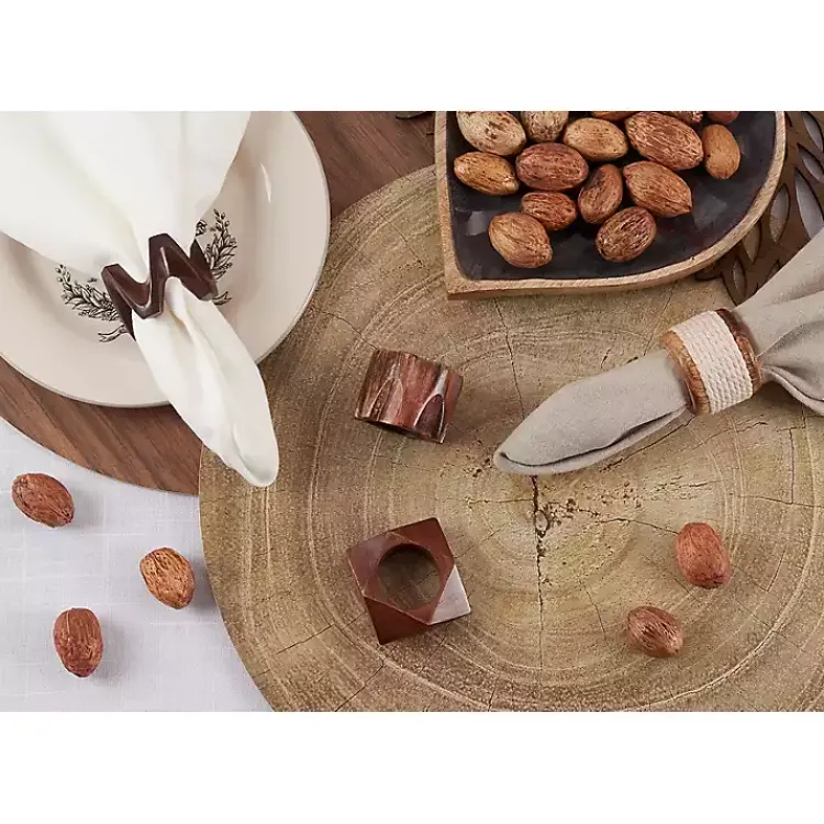 Table Linens-Kirklands Home Rope Wrapped 4-pc. Napkin Ring Set