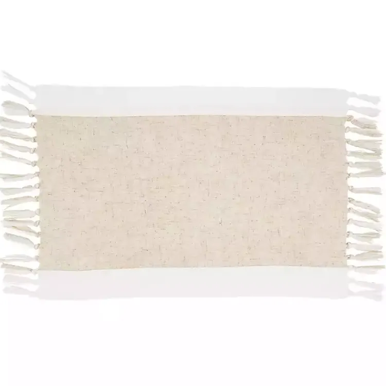 Table Linens-Kirklands Home Tan Fringed Two Tone 4-pc. Placemat Set