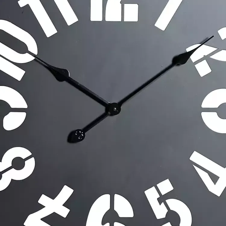 Clocks-Kirklands Home Black Metal Quatrefoil Farmhouse Wall Clock