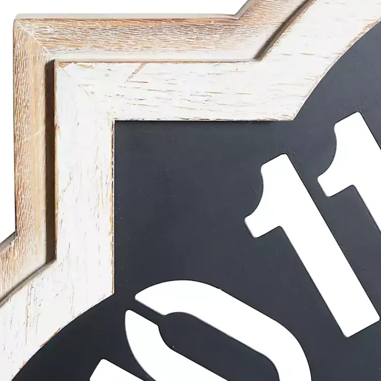 Clocks-Kirklands Home Black Metal Quatrefoil Farmhouse Wall Clock