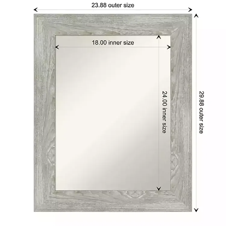 Decorative Mirrors-Kirklands Home Dove Gray Washed Wood Framed Mirror