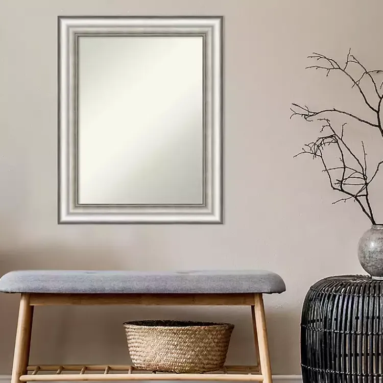 Decorative Mirrors-Kirklands Home Silver Embossed Frame Wall Mirror