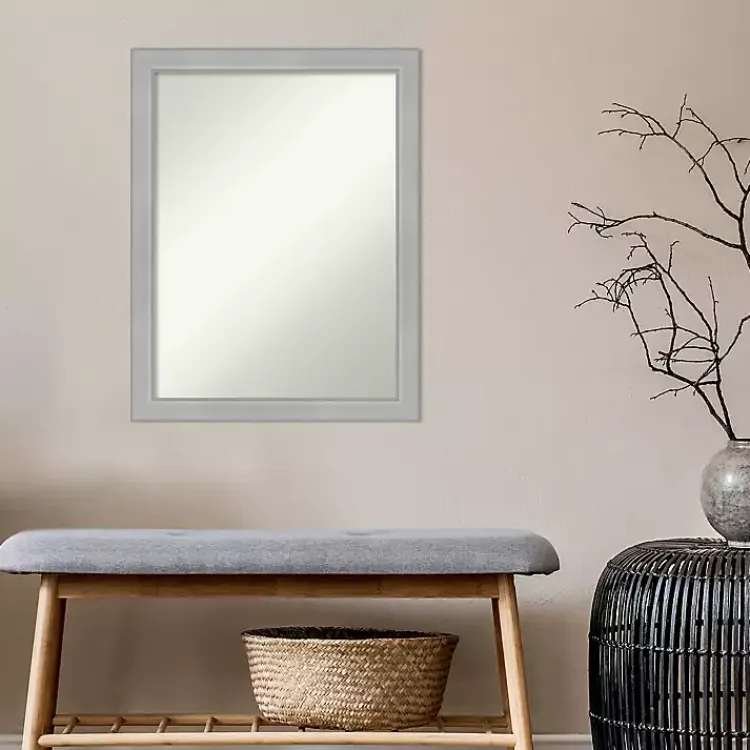 Framed Mirrors-Kirklands Home Brushed Nickel Modern Decorative Wall Mirror
