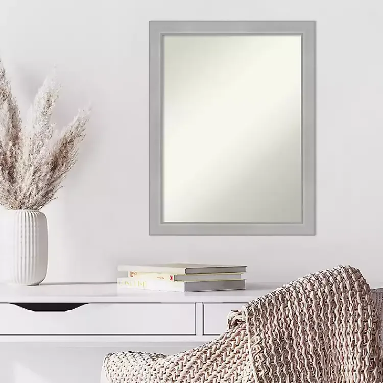 Framed Mirrors-Kirklands Home Brushed Nickel Modern Decorative Wall Mirror