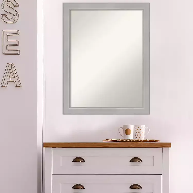 Framed Mirrors-Kirklands Home Brushed Nickel Modern Decorative Wall Mirror