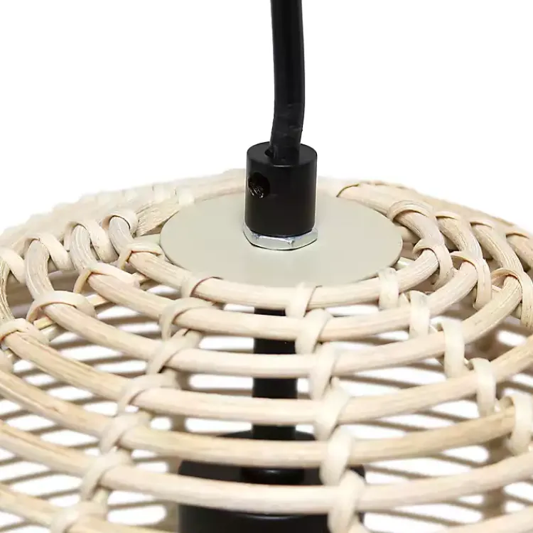 Chandeliers & Pendant Lighting-Kirklands Home Natural Rat Sphere Pendant Light Tan