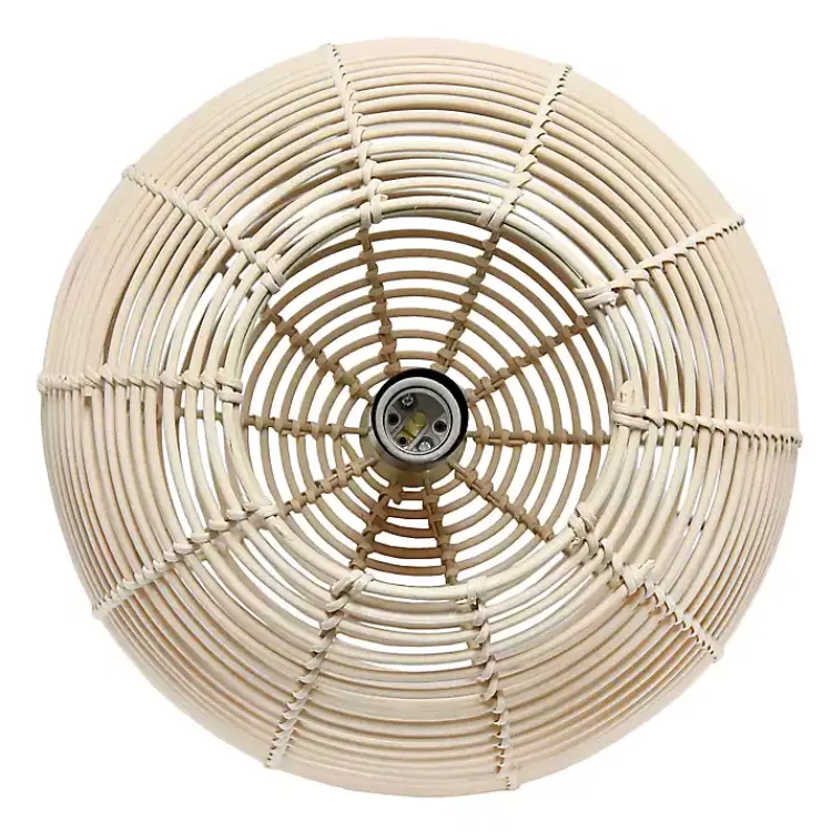 Chandeliers & Pendant Lighting-Kirklands Home Natural Rat Sphere Pendant Light Tan