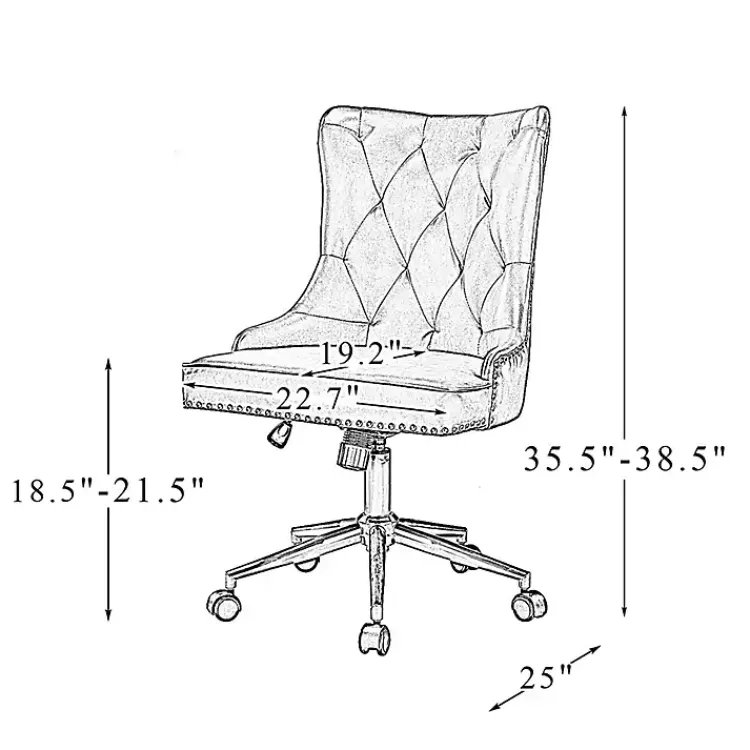 Office Furniture-Kirklands Home Faux Leather Tufted Back Office Chair Brown