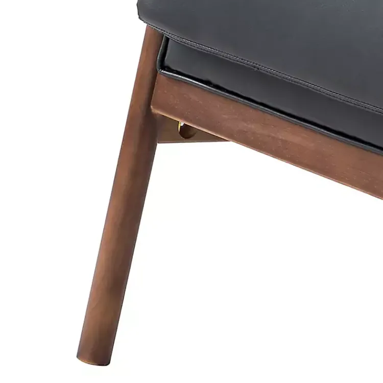 Accent Chairs-Kirklands Home Faux Leather and Wood Accent Chair Black