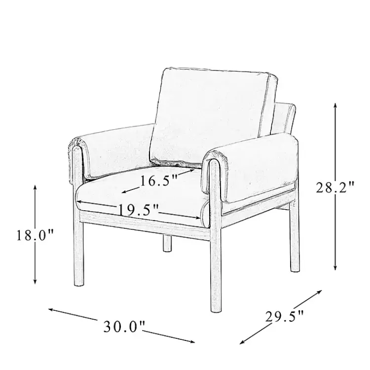 Accent Chairs-Kirklands Home Cognac Faux Leather and Wood Accent Chair Tan