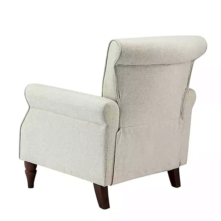 Accent Chairs-Kirklands Home Light Miriam Nailhead Trim Armchair Gray