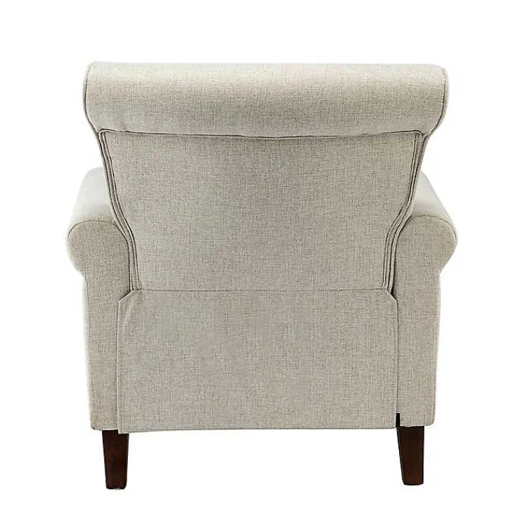 Accent Chairs-Kirklands Home Light Miriam Nailhead Trim Armchair Gray
